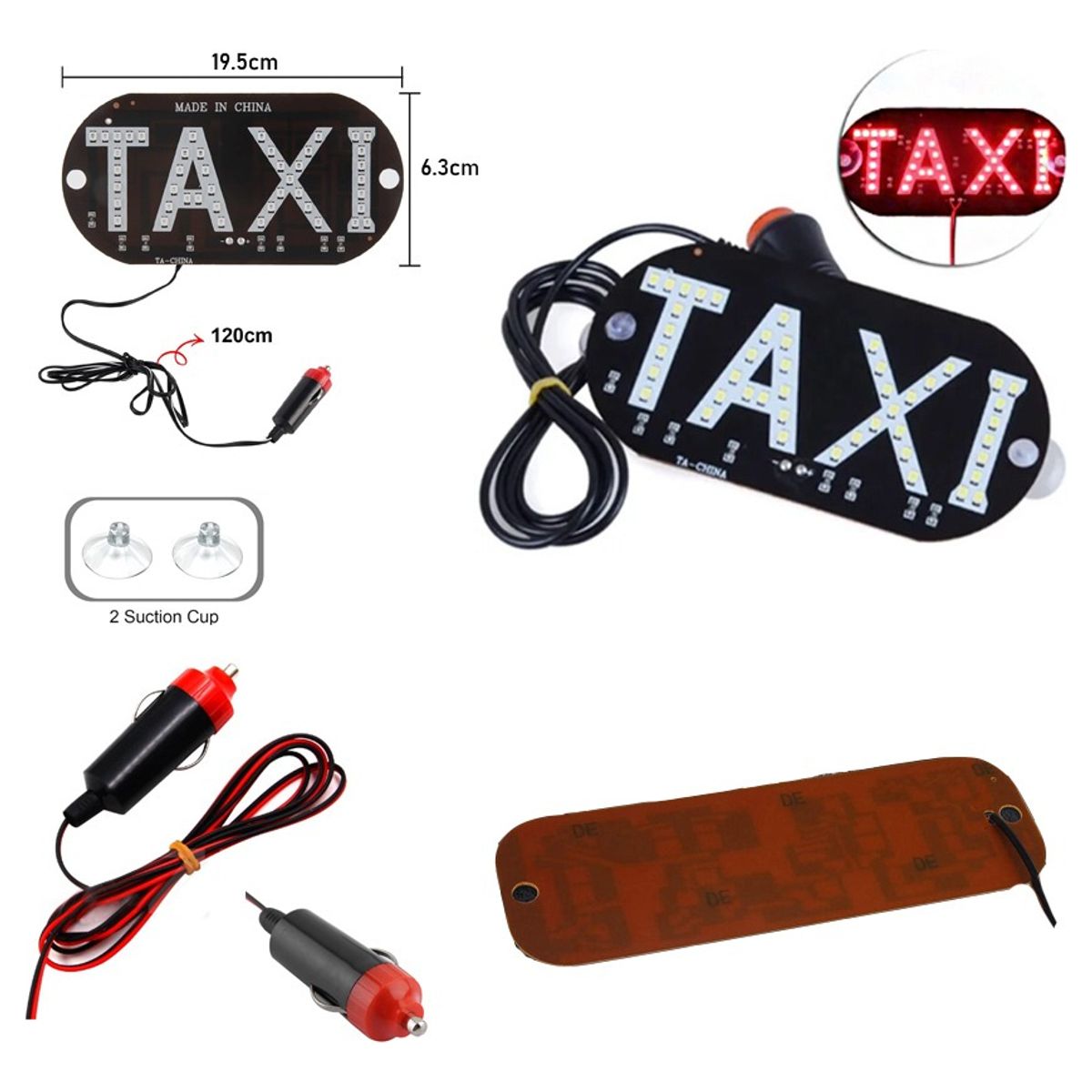 GENERICO - Letrero Luminoso Led Taxi-libre Parabrisa
