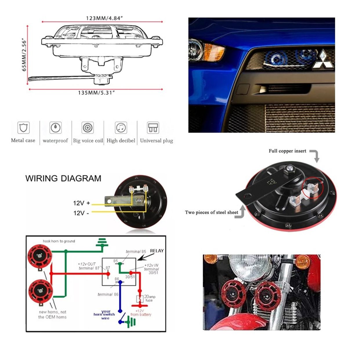 GENERICO - Bocinas Tipo Hella Tuning Universal 12v