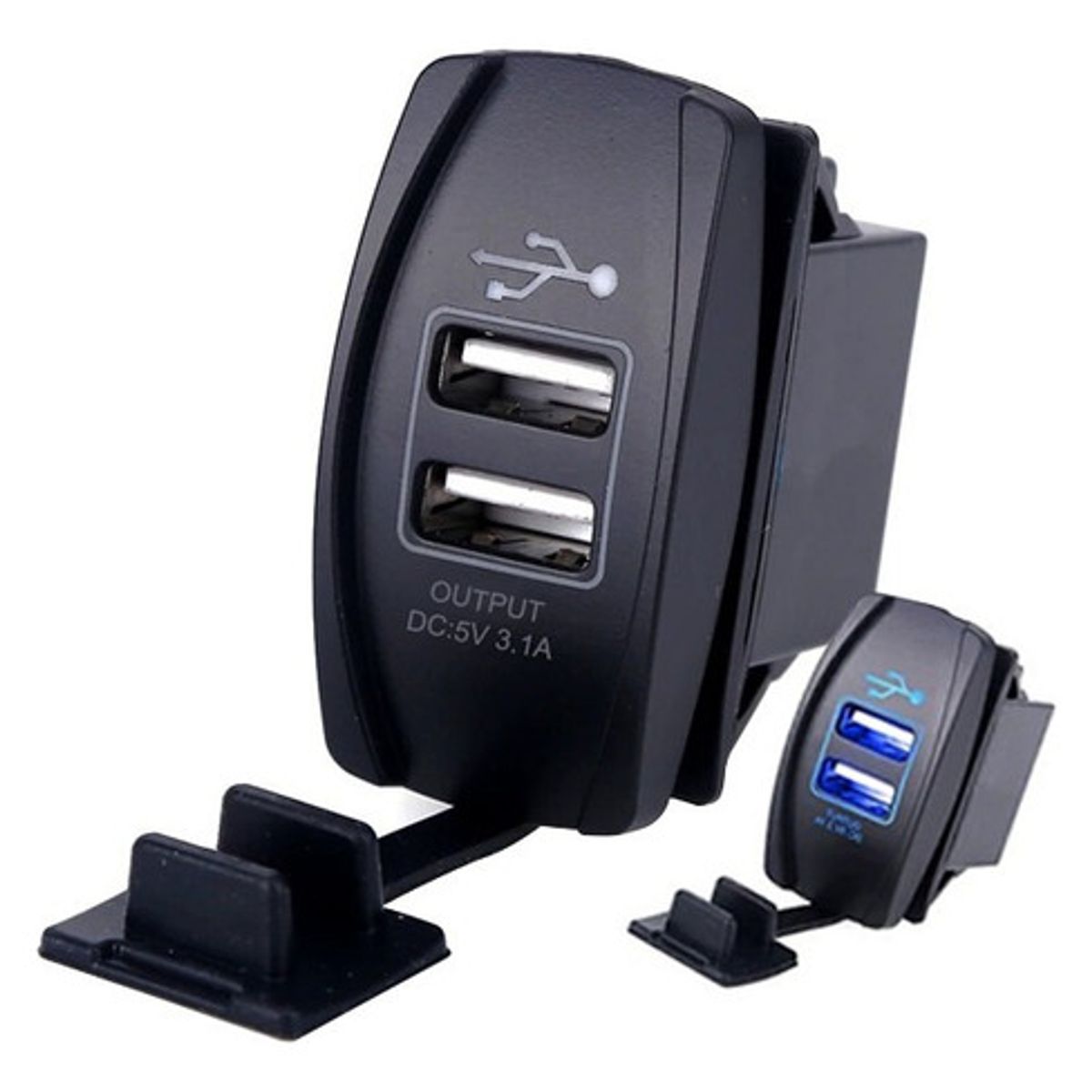 GENERICO - Adaptador Doble Usb Enchufe Con Luz 12v24v