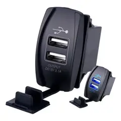 GENERICO - Adaptador Doble Usb Enchufe Con Luz 12v24v