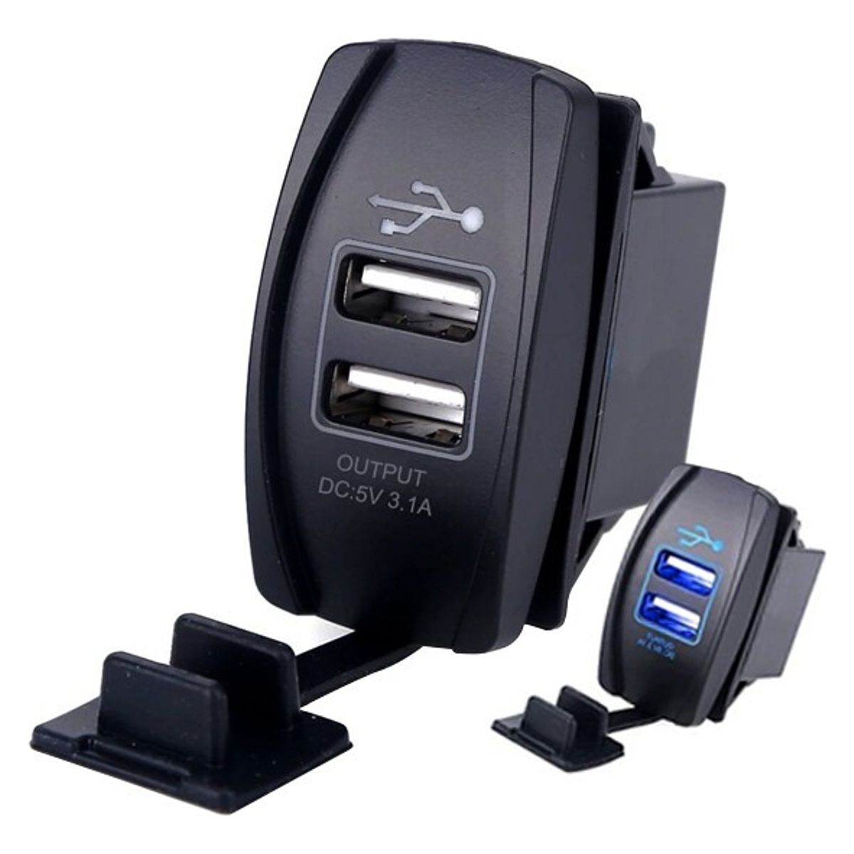 GENERICO - Adaptador Doble Usb Enchufe Con Luz 12v24v