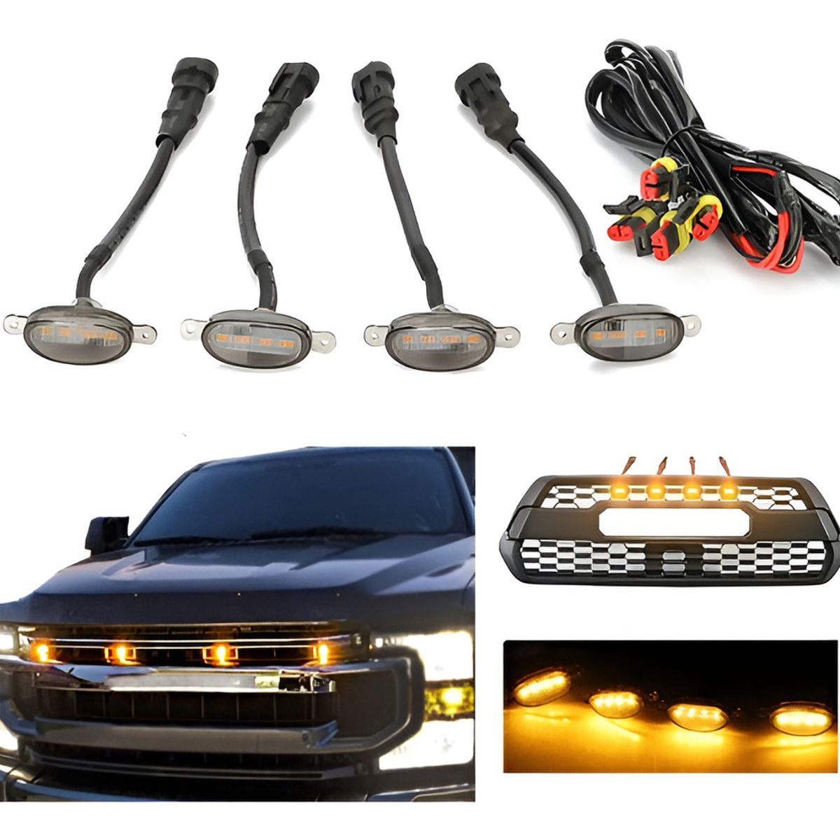 GENERICO - Luces Tipo Led Raptor Para Rejilla Auto Camioneta