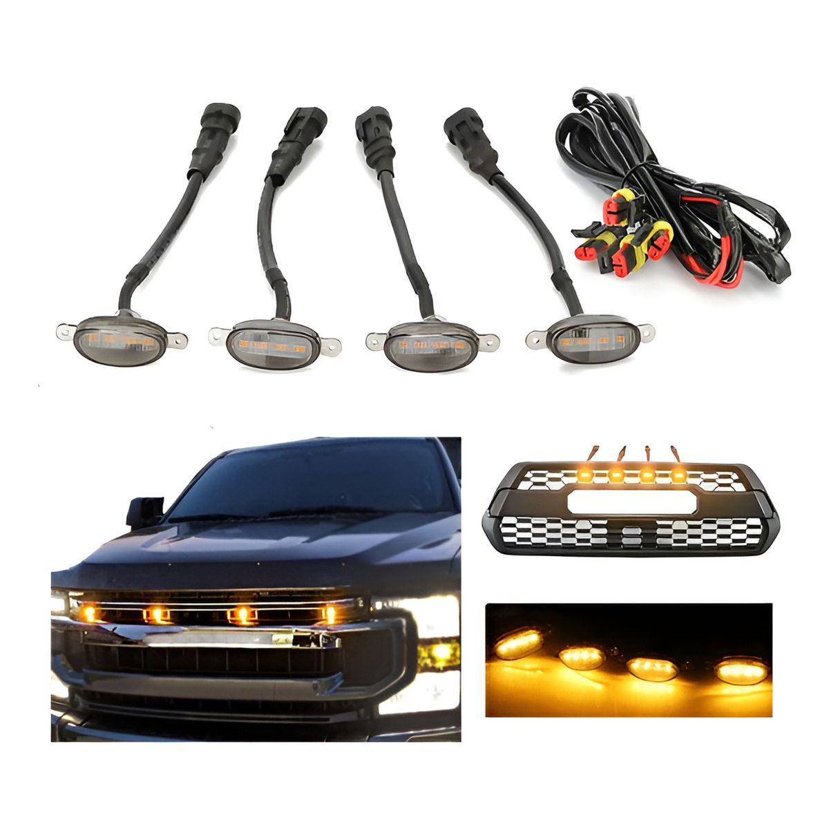 GENERICO - Luces Tipo Led Raptor Para Rejilla Auto Camioneta