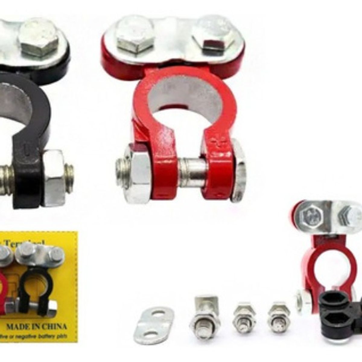 GENERICO - Bornes Terminales Para Batería Auto 12v Positivo Negativo