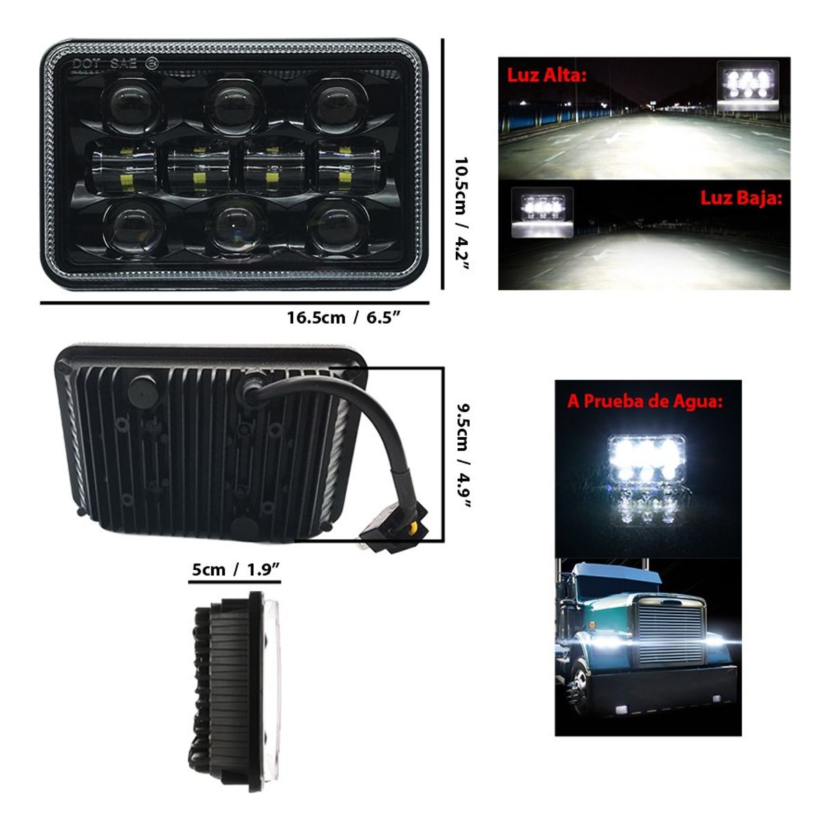 GENERICO - Luces Foco Neblinero 4 Led Auto 45w 5