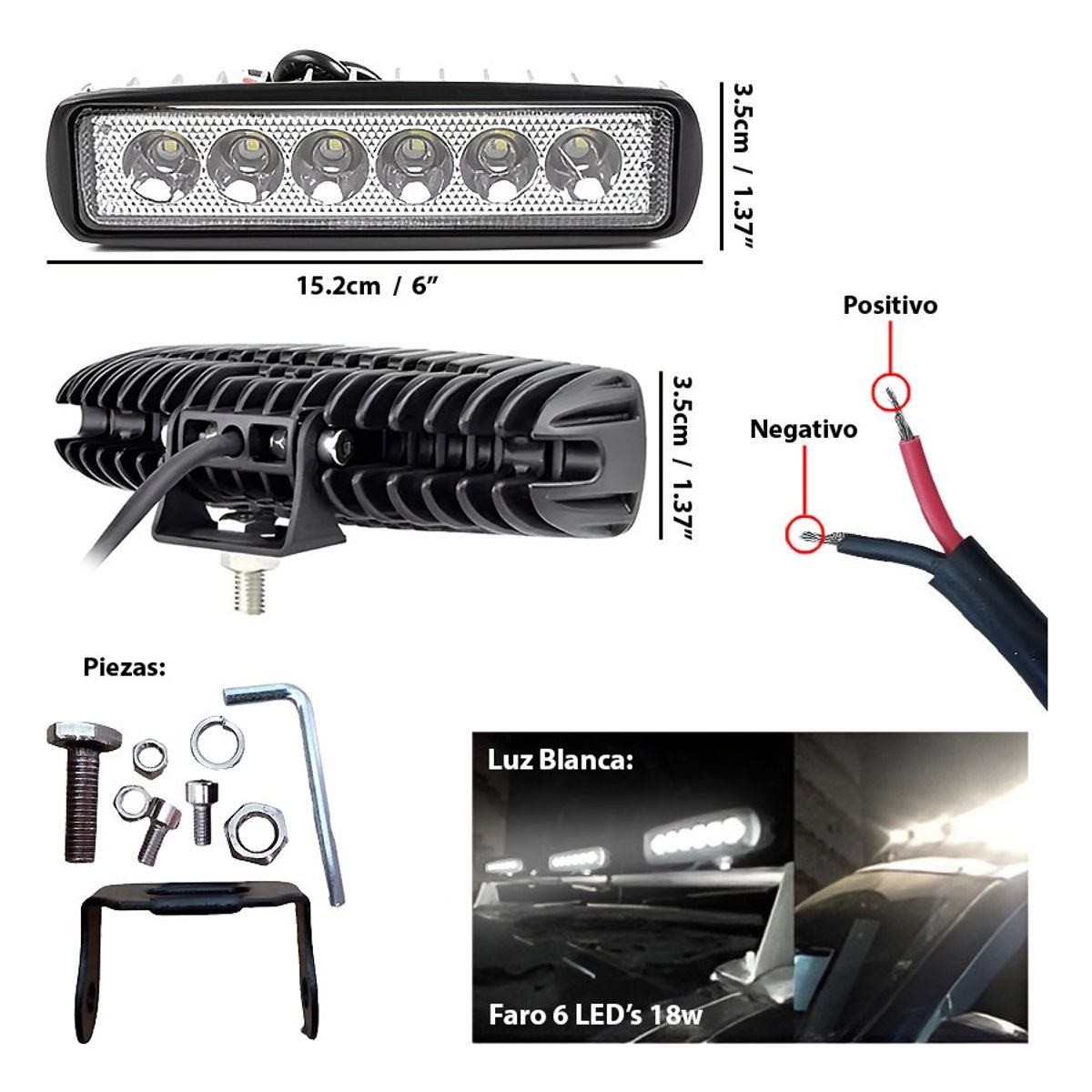 GENERICO - Foco Neblinero 6 Led  Con Lupa Auto