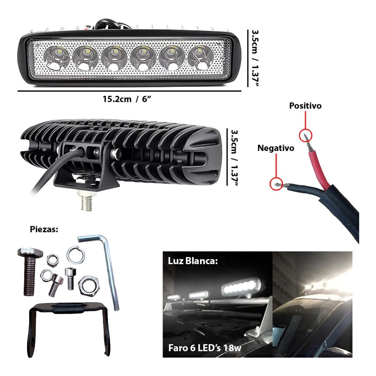 GENERICO - Foco Neblinero 6 Led  Con Lupa Auto