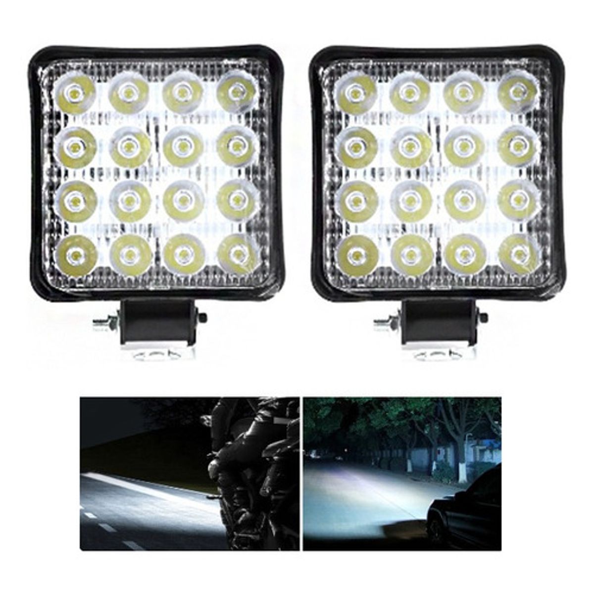 GENERICO - X2 Foco Neblinero 16 Led 46w Auto Moto