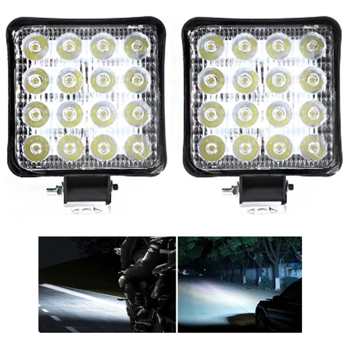 GENERICO - X2 Foco Neblinero 16 Led 46w Auto Moto