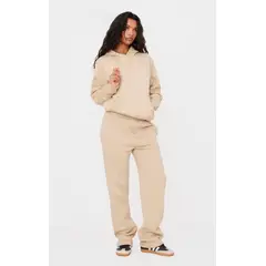 VELT - Conjunto Buzo Beige Polerón Capucha y Pantalón Recto