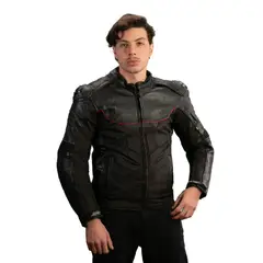 WINDESIGN - Chaqueta Moto Cuero y Cordura