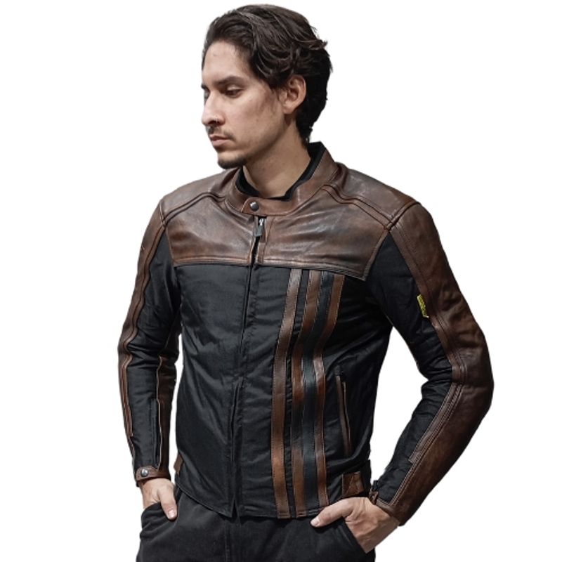 WINDESIGN - Chaqueta Moto Windesign Cuero y Cordura