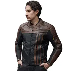 WINDESIGN - Chaqueta Moto Cuero y Cordura