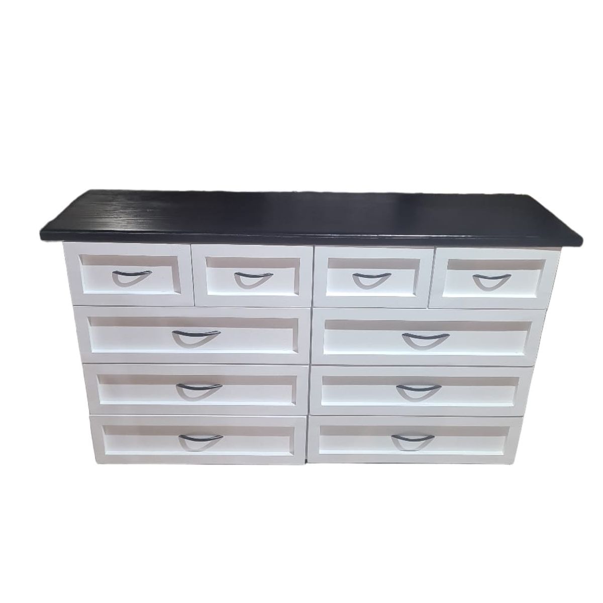 GENERICO - Cómoda Rústica Visby bicolor negro y blanco