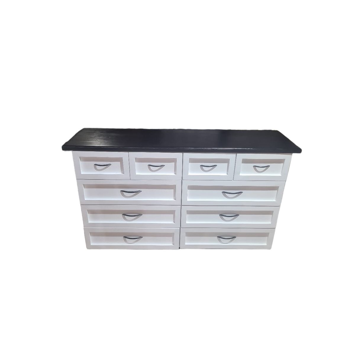 GENERICO - Cómoda Rústica Visby bicolor negro y blanco