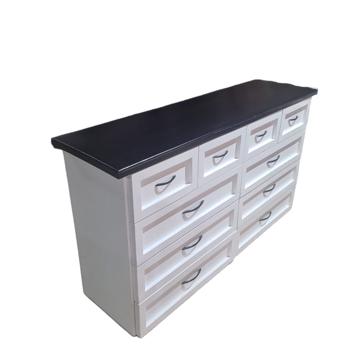 GENERICO - Cómoda Rústica Visby bicolor negro y blanco