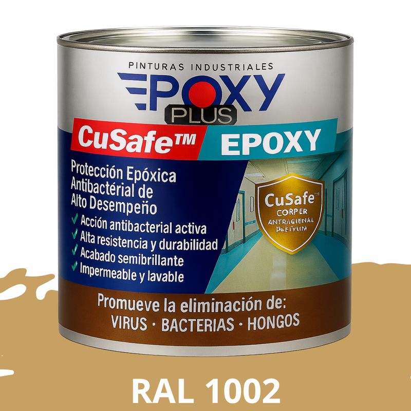EPOXY - PINTURA PISOS ALTO TRÁFICO  CuSafe Pisos  Epóxica 1K Antibact 1L