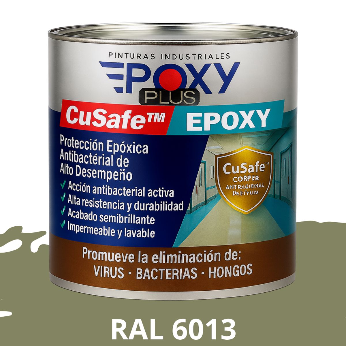 EPOXY - PINTURA PISOS ALTO TRÁFICO – CuSafe Pisos Pro – Epóxica 1K Antibact. 1L