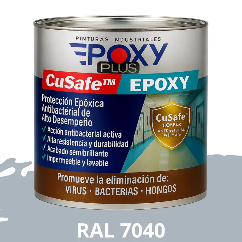 EPOXY - PINTURA PISOS ALTO TRÁFICO – CuSafe Pisos Pro – Epóxica 1K Antibact. 1L