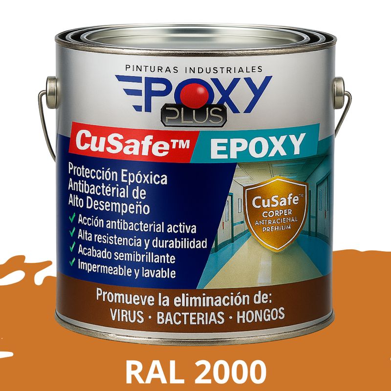 EPOXY - PINTURA PISOS ALTO TRÁFICO – CuSafe Pisos Pro – Epóxica 1K Antibact. 1L