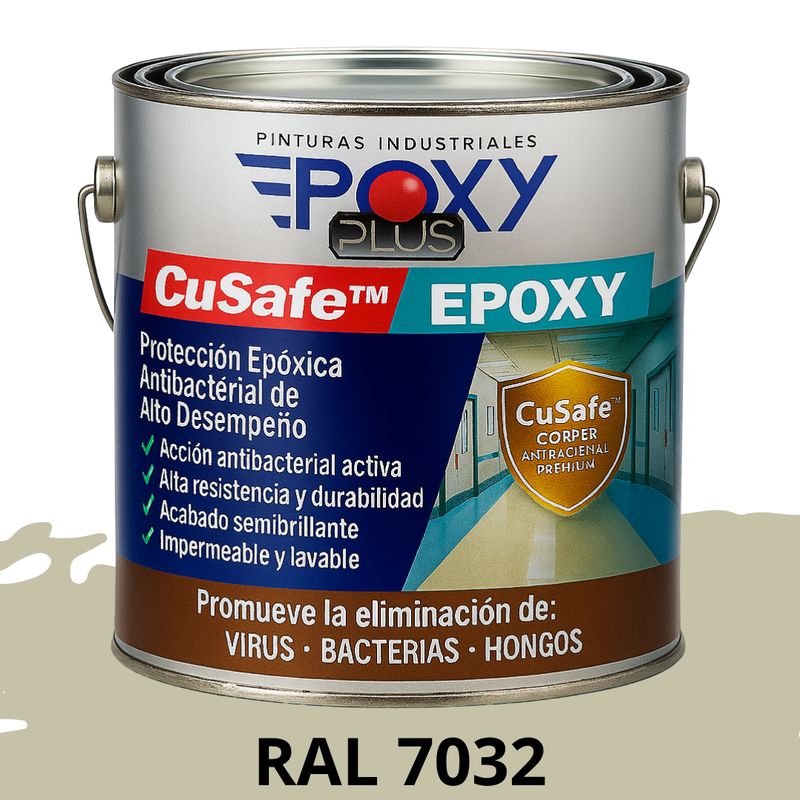 EPOXY - PINTURA PISOS ALTO TRÁFICO – CuSafe Pisos Pro – Epóxica 1K Antibact. 1L