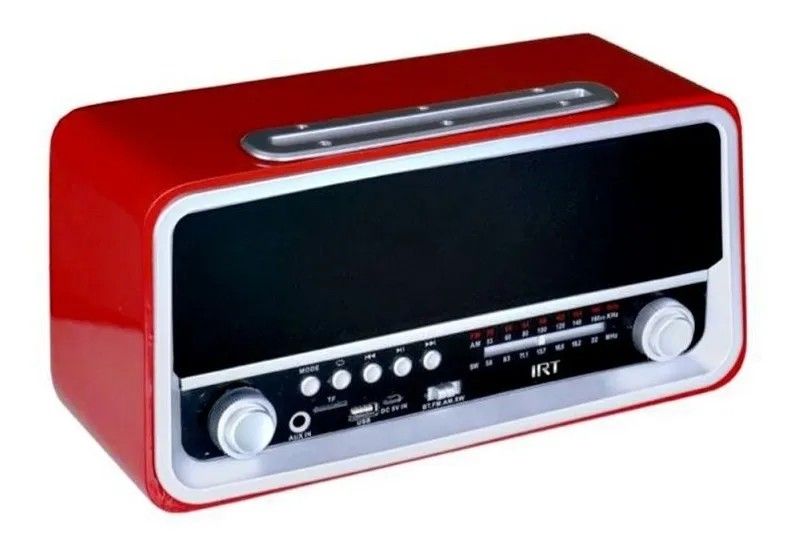Radio Bluetooth Portatil Retro Usb Am Fm Rojo