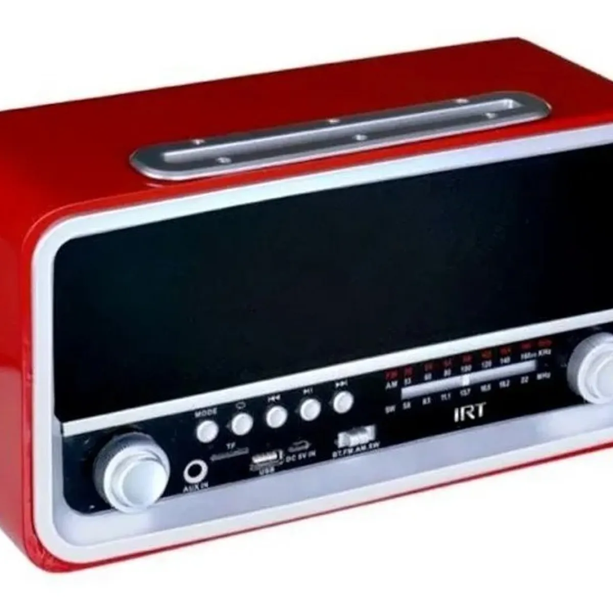 IRT - Radio Bluetooth Portátil Retro Irt Usb Am Fm Rojo