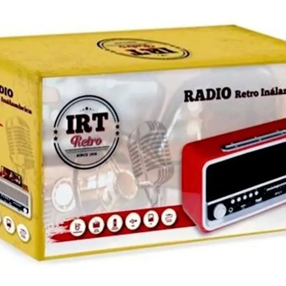 IRT - Radio Bluetooth Portátil Retro Irt Usb Am Fm Rojo
