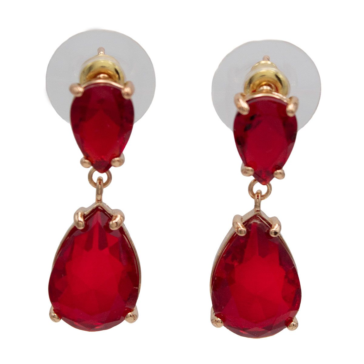 BIJOUTERIA LB20 SPA - Aro fiesta dorado diseño 05 - Rojo