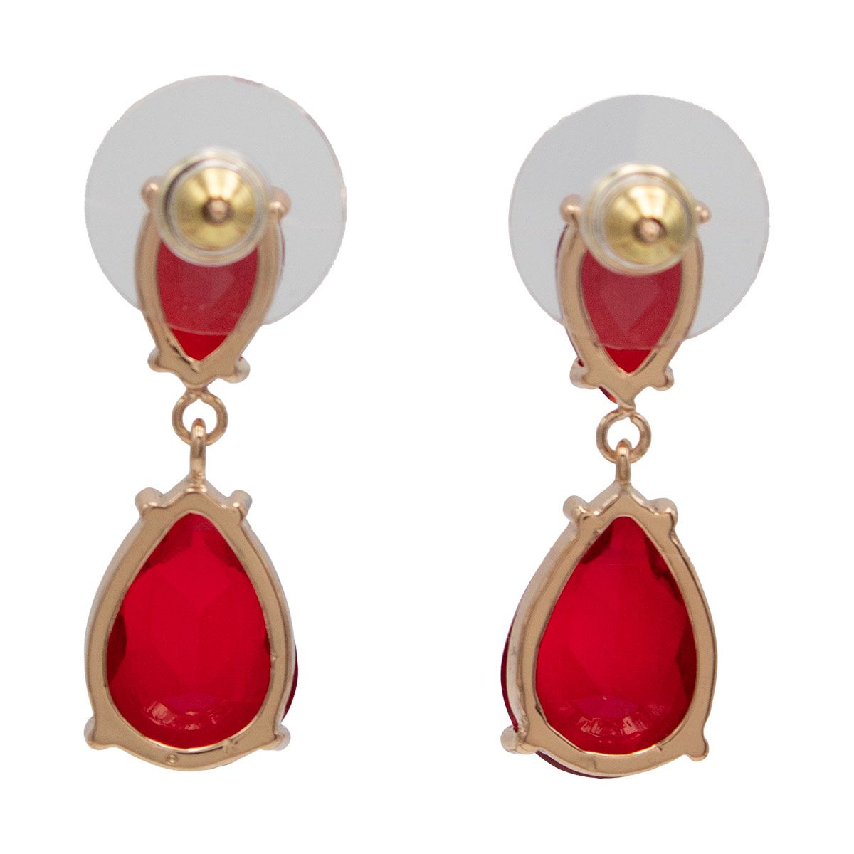 BIJOUTERIA LB20 SPA - Aro fiesta dorado diseño 05 - Rojo