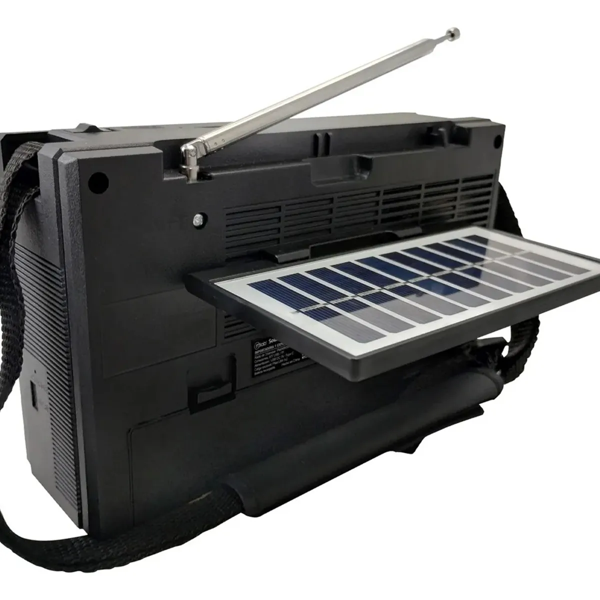 MICROLAB - Radio Portatil Bluetooth Y Linterna Carga Solar Energy Light Negro
