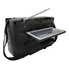 MICROLAB - Radio Portatil Bluetooth Y Linterna Carga Solar Energy Light Negro