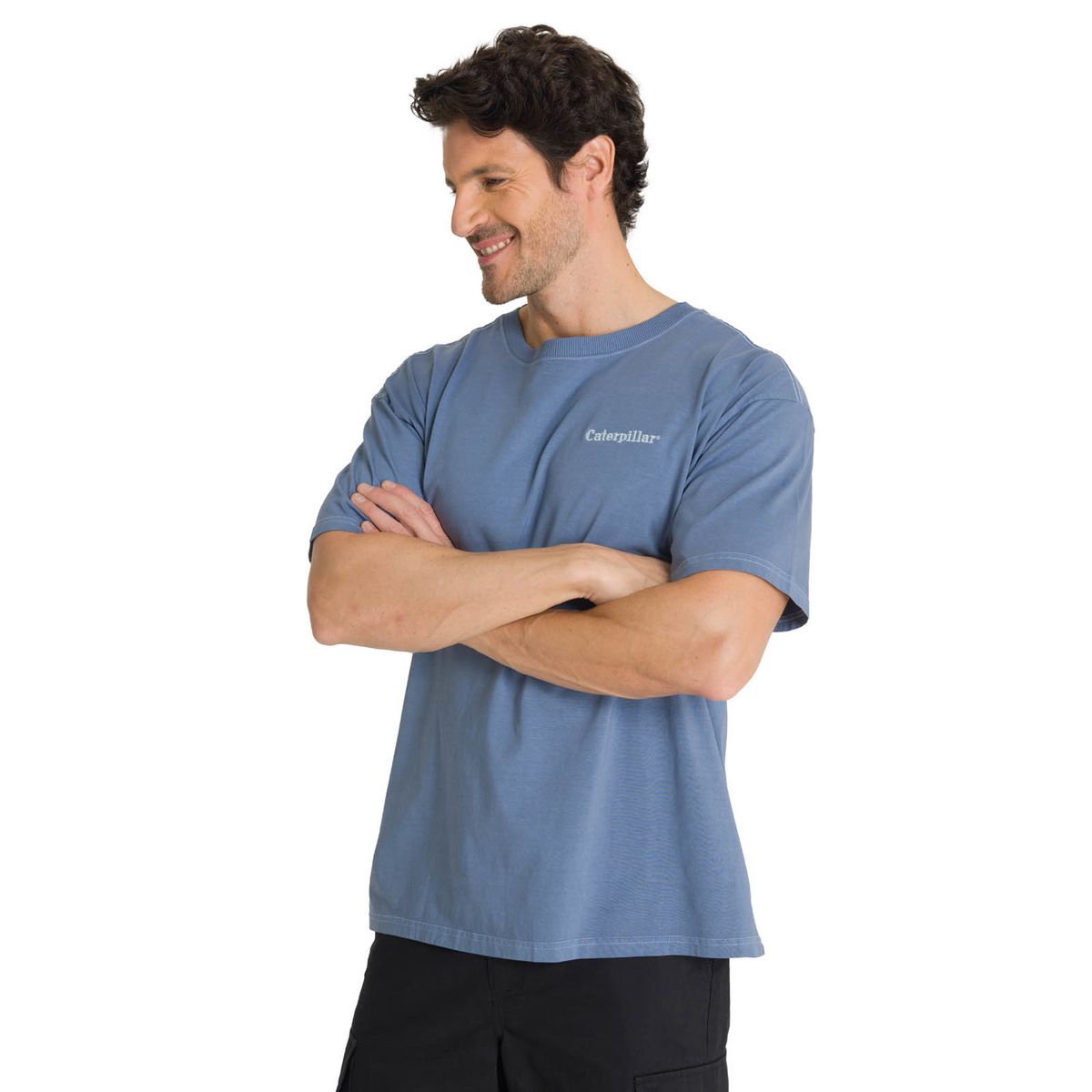 CAT - Polera Casual Hombre Heavyweight Relaxed Azul CAT