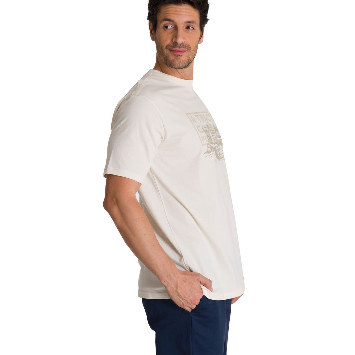 CAT - Polera Manga Corta Hombre Heritage Tractor Beige CAT