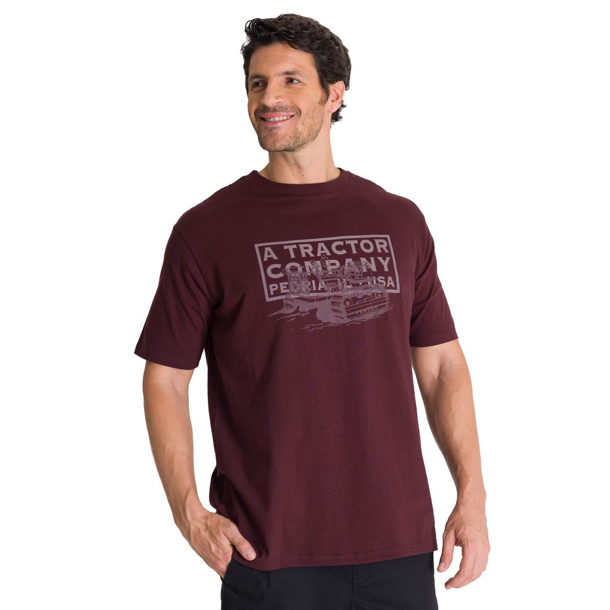 CAT - Polera Manga Corta Hombre Heritage Tractor Morado CAT