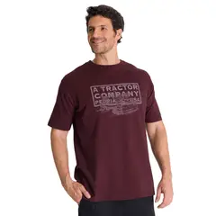 CAT - Polera Manga Corta Hombre Heritage Tractor Morado