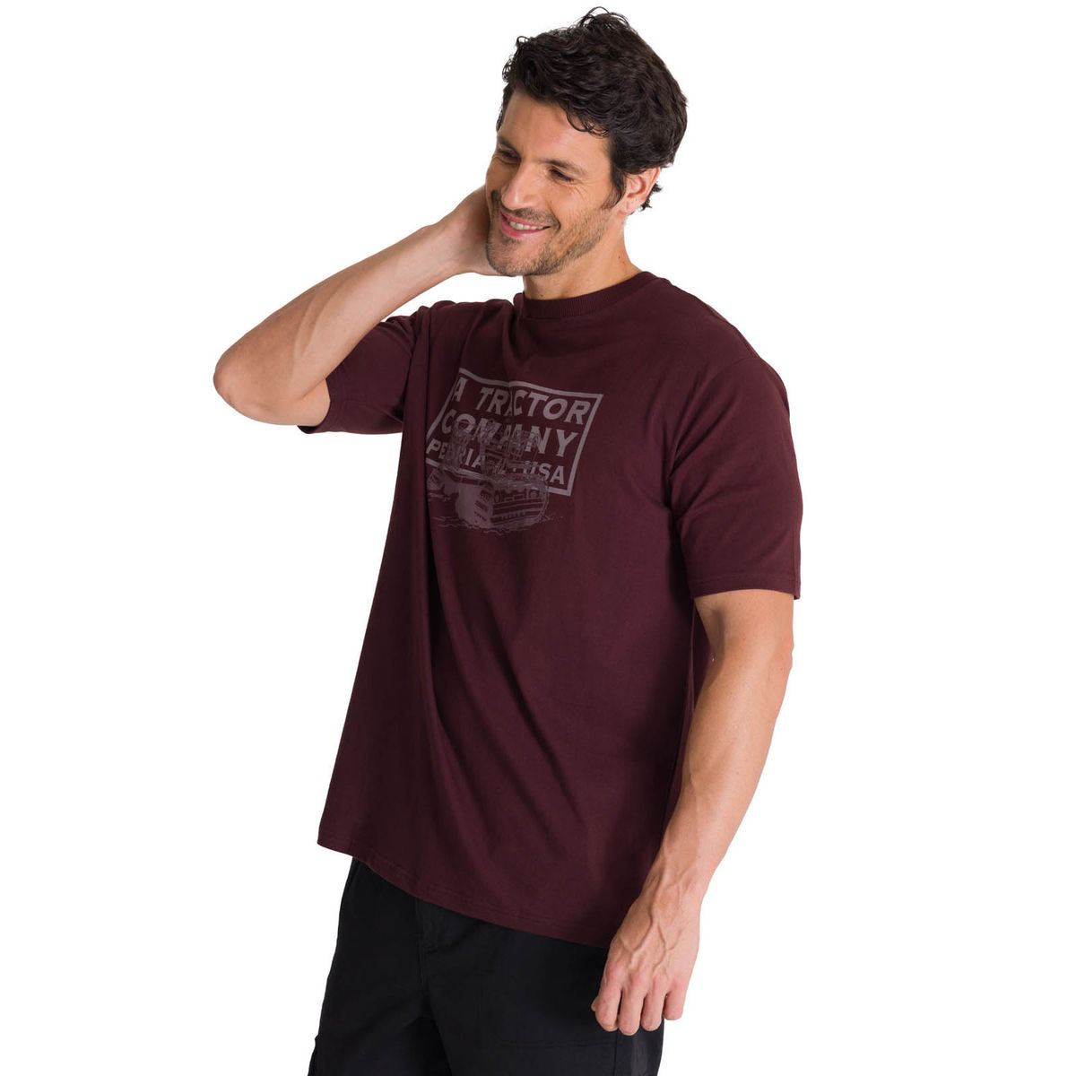 CAT - Polera Manga Corta Hombre Heritage Tractor Morado CAT