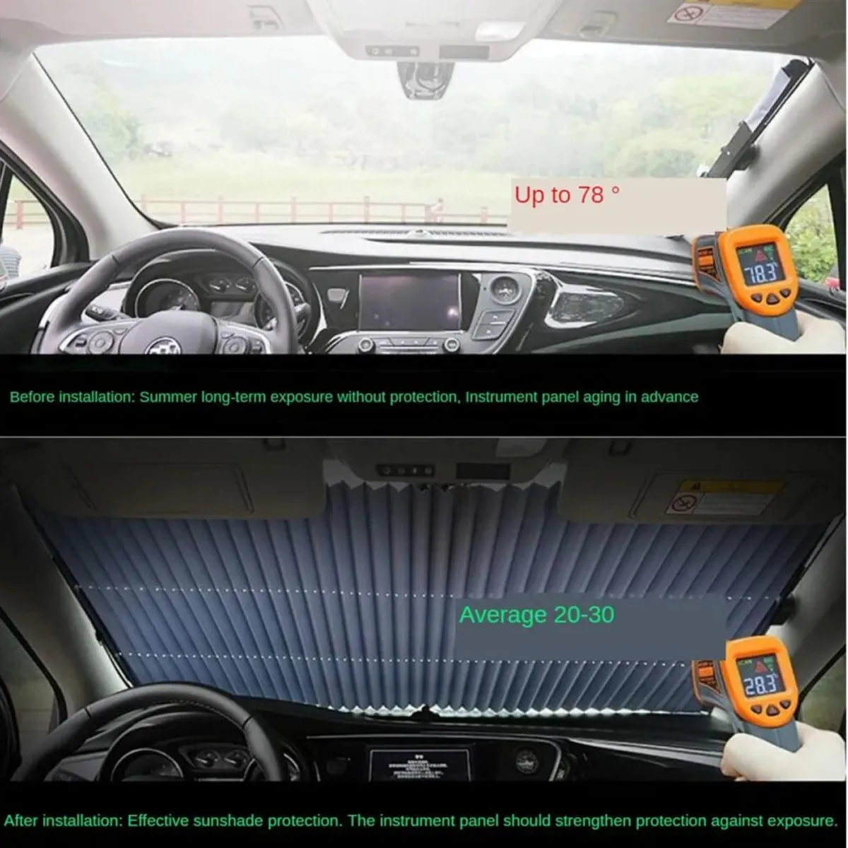 MOVI - Parasol Retráctil para Auto Cortina Plegable Universal