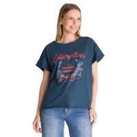 Polera Manga Corta Mujer Diseño Petroleo