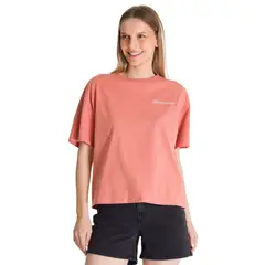 CAT - Polera Manga Corta Boxy Mujer Bordato Rosa