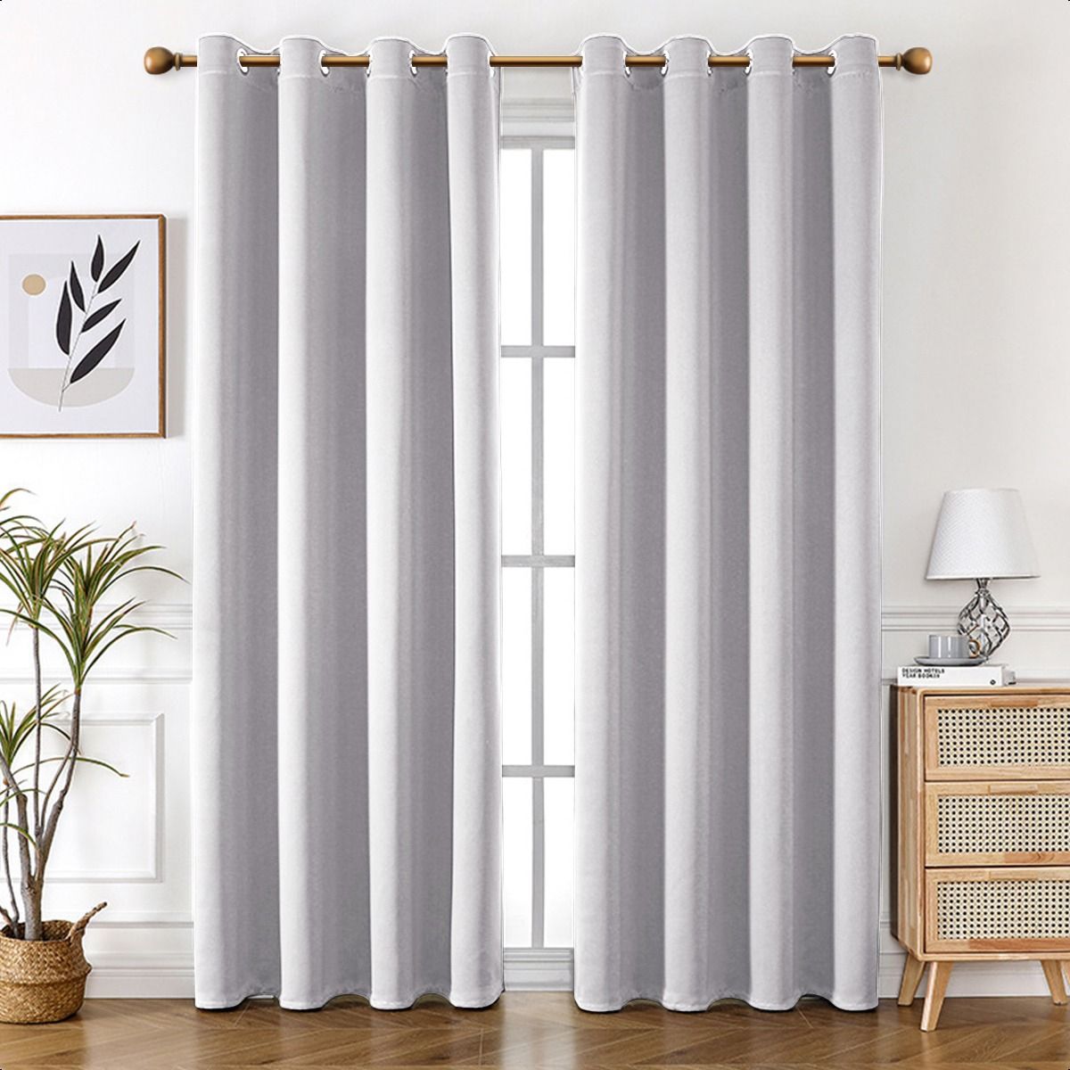 SUPERCENTER - Cortinas Blackout 100% Casatua 140x240cm 2 Paños Habitación Blanco