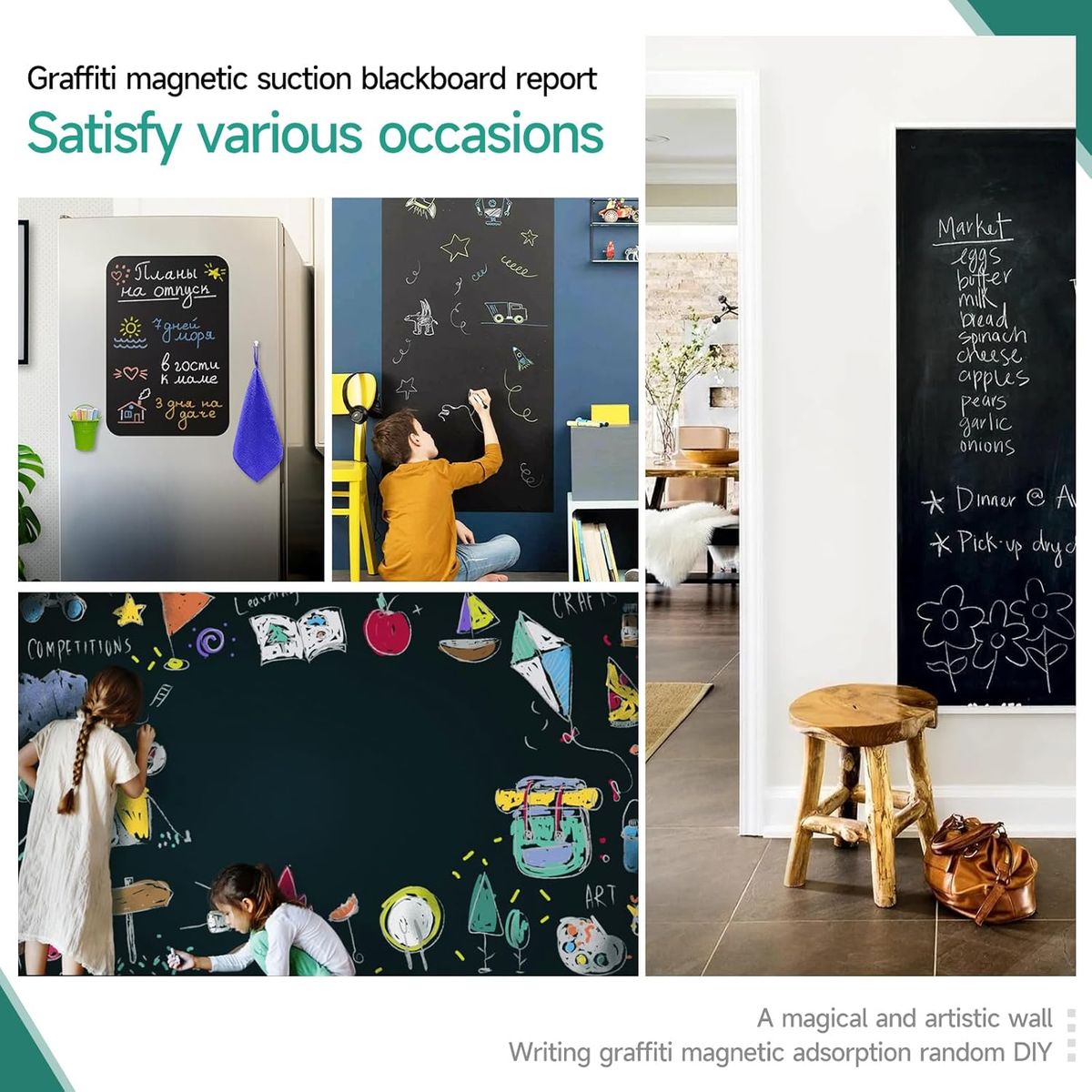 GENERICO - PIZARRA ADHESIVA NEGRA CTIZA