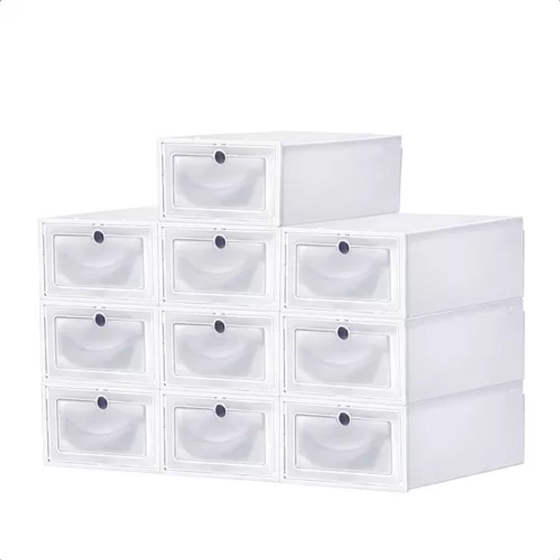 SUPERCENTER - 10 Piezas Zapateras Organizadoras De Zapatos  Apliables Blanco