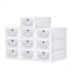 SUPERCENTER - 10 Piezas Zapateras Organizadoras De Zapatos Apliables Blanco