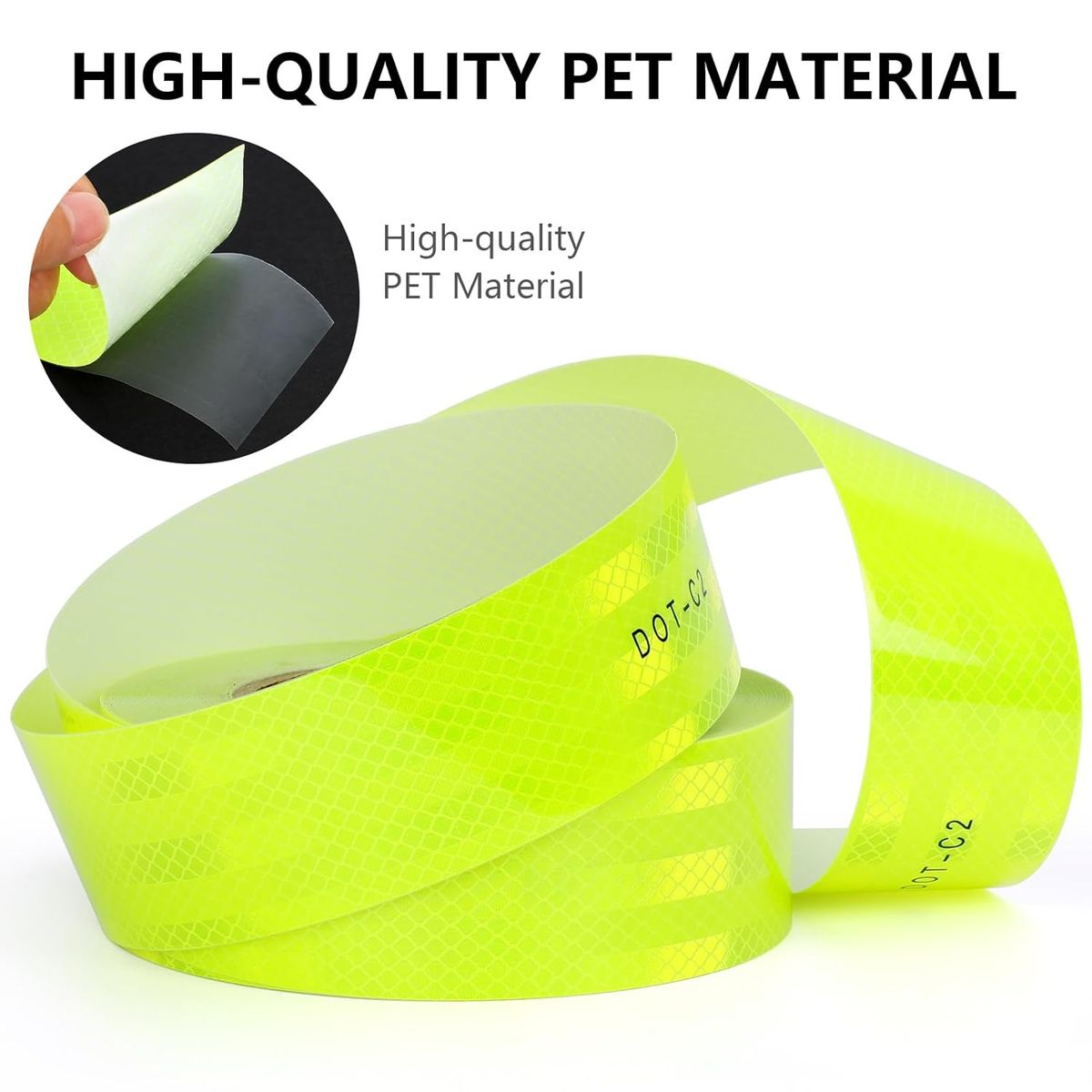 KUANGYE - Cinta Retrorreflectiva Reflectante Dotc2 45 Metros Verde