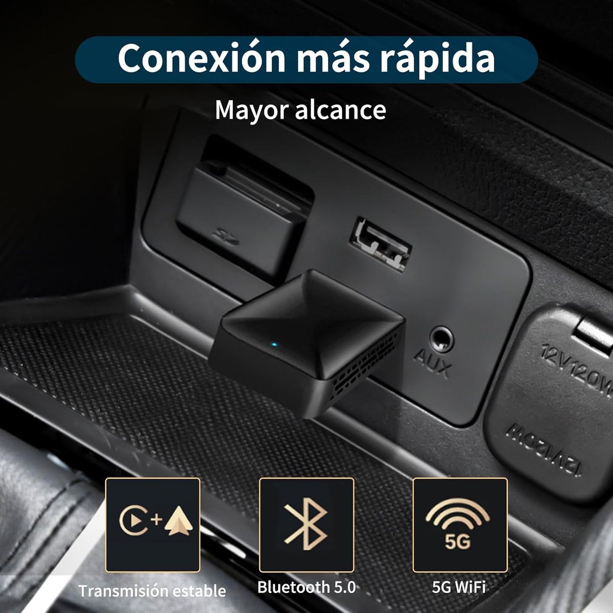 KUANGYE - Carplay Inalambrico Adaptador 2en1 Para Iphone Androidauto