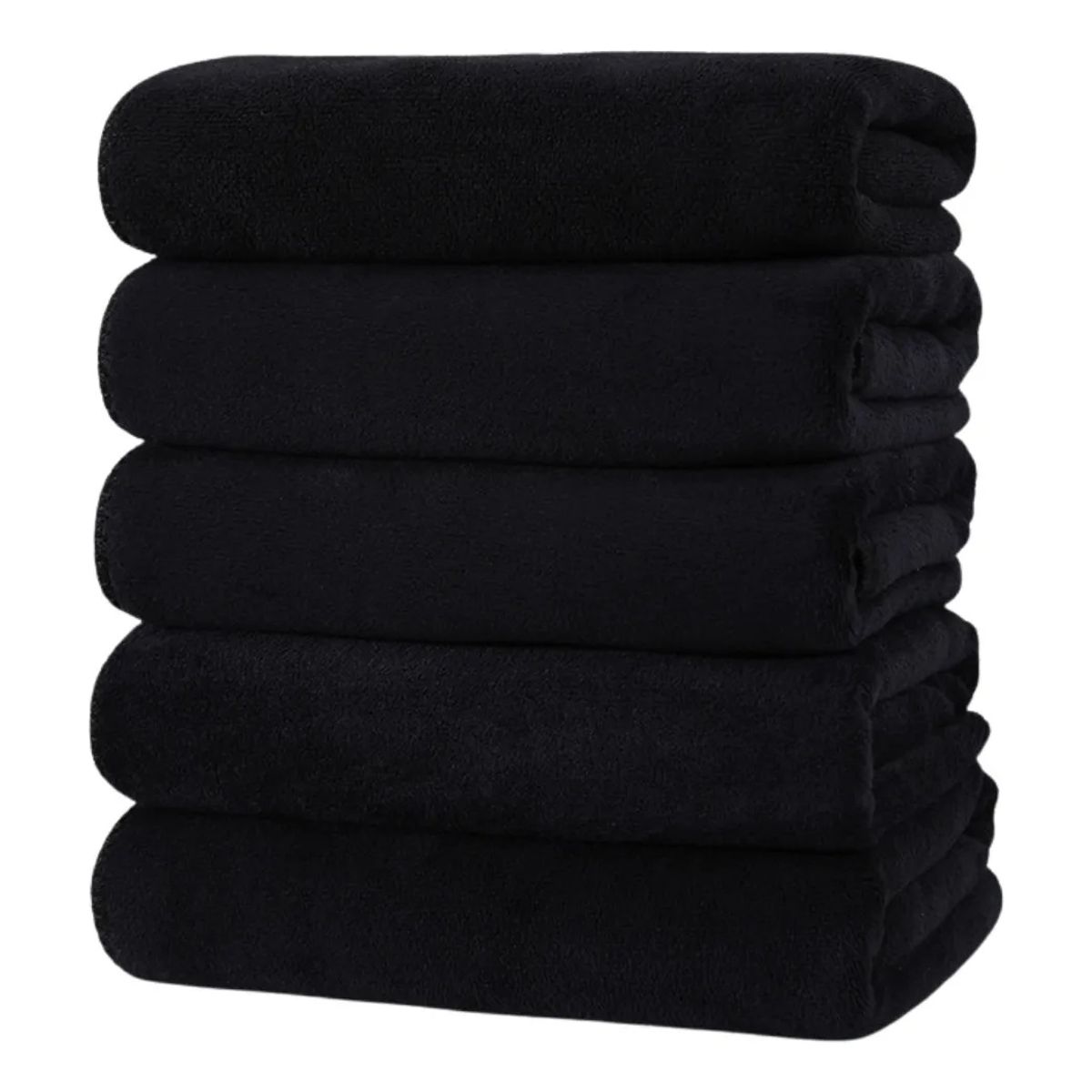 KUANGYE - Pack 6 Toallas Negra Peluqueria Hotel Barberia Spa Gym 35 x 75cm