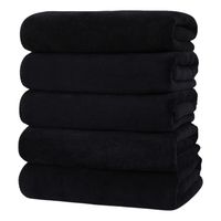 Pack 6 Toallas Negra Peluqueria Hotel Barberia Spa Gym 35 x 75cm