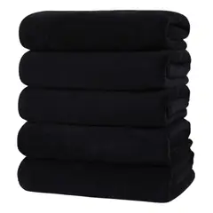 KUANGYE - Pack 6 Toallas Negra Peluqueria Hotel Barberia Spa Gym 35 x 75cm