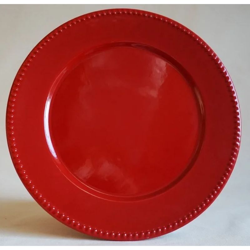 MI DECO HOME CADA DETALLE IMPORTA - SET 6 PLATOS PLANOS ROJO FIESTAS PATRIAS 27CM